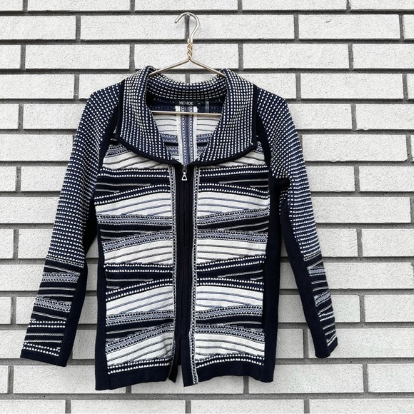 Nic + Zoe Full Zip Up Cardigan Sweater Pockets Cotton Viscose Jacket - Picture 1 of 11